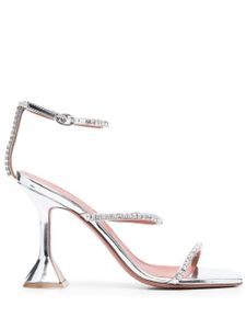 Amina Muaddi sandales Gilda 110 mm à ornements en cristal - Blanc