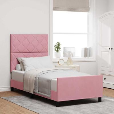 Boxspringbed met hoofdeinde Roze 100 x 200 cm Fluweel