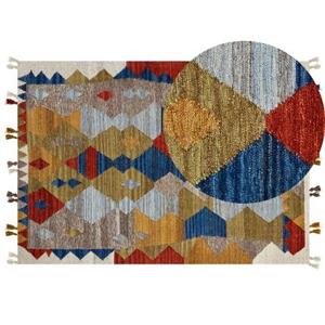 Beliani-ARZAKAN-Kelim vloerkleed-Multicolor|Blauw-160 x 230 cm-Wol