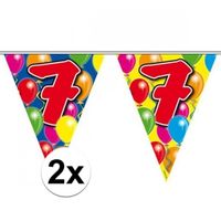 2x Gekleurde vlaggenlijn 7 jaar 10 meter - thumbnail