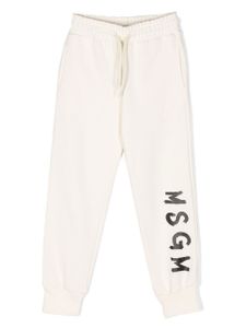 MSGM Kids pantalon de jogging à logo imprimé - Tons neutres