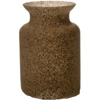 Bloemenvaas Dubai - beige/zand graniet - glas - D14 x H20 cm