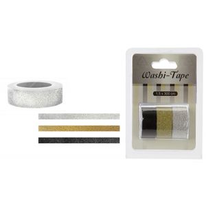 Hobby tape met glitters 3 stuks   -