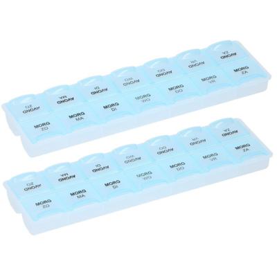 Pillendoosje - 4x stuks - week ochtend/avond - in het Nederlands - pillendozen