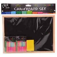 Houten krijtbordje - schoolbordje - 29 x 21 cm - met krijt en bordenwisser