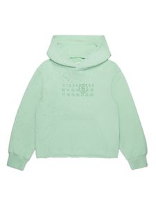 MM6 Maison Margiela Kids hoodie crop à logo numéros - Vert