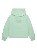 MM6 Maison Margiela Kids hoodie crop à logo numéros - Vert