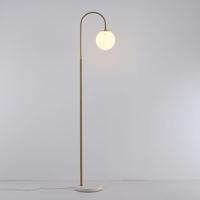 Staande lamp Sereno alabastro l - E27-fitting - IP20 voor binnen - Witte glazen bol met albastlook - Voet van marmer
