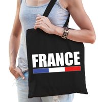 Katoenen Frankrijk supporter tasje France zwart - thumbnail
