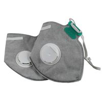 2x Stofmasker / mondkap met ventiel grijs