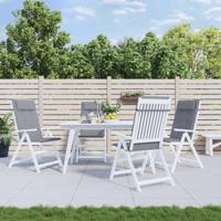 VidaXL Stoelkussens 4 st hoge rug oxford stof grijs