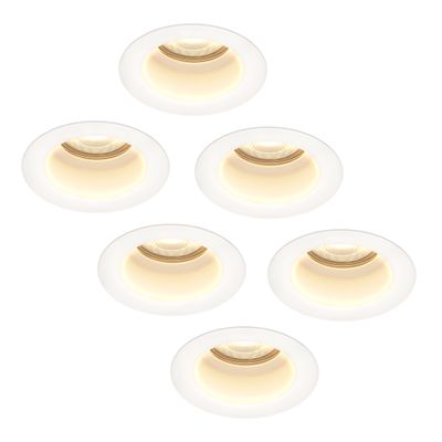 HOFTRONIC™ 6x Mari LED inbouwspot - 5 Watt - Warm wit 2700K - Verwisselbare GU10 - Dimbaar - voor binnen en buiten - Wit