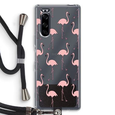 Anything Flamingoes: Sony Xperia 5 Transparant Hoesje met koord
