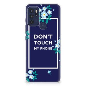 Motorola Moto G60s Silicone-hoesje Flowers Blue DTMP