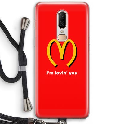I'm lovin' you: OnePlus 6 Transparant Hoesje met koord