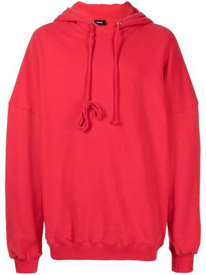 We11done hoodie oversize à logo au dos - Rouge