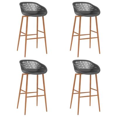 Barstoelen 4 st grijs