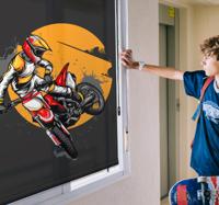 Grappige rolgordijn Motor plezier sport