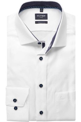 OLYMP Luxor Modern Fit Overhemd wit, Effen