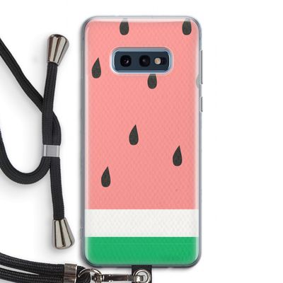Watermeloen: Samsung Galaxy S10e Transparant Hoesje met koord