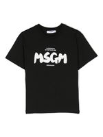 MSGM Kids t-shirt en coton à logo imprimé - Noir