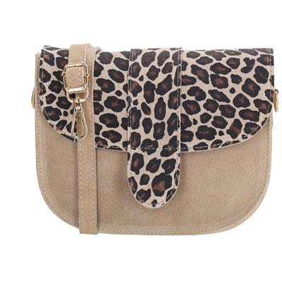 Charm London Suède Schoudertas Anna Leopard