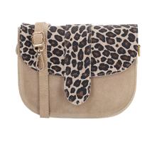 Charm London Suède Schoudertas Anna Leopard
