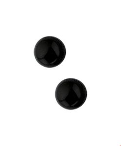 Oorknoppen zilver-onyx zilverkleurig-zwart 6 mm