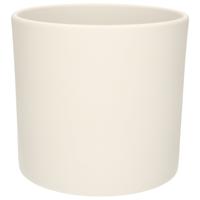 Bloem/planten pot - mat wit - keramiek - H21.5 x D23 cm - plantenpot