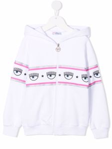 Chiara Ferragni Kids hoodie à logo imprimé - Blanc