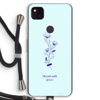 Bloom with grace: Pixel 4a 5G Transparant Hoesje met koord