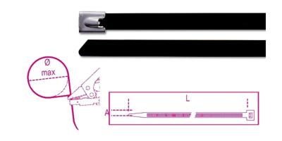 Beta Bmsc6845-Stalen Kabelbinders, Polyester - BMSC6845