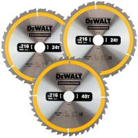 DeWalt Accessoires dt1962 | cirkelzaagblad | 216 x 30 mm | 3-pack - dt1962-qz