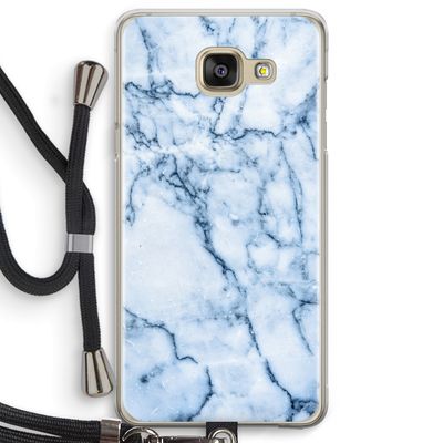 Blauw marmer: Samsung Galaxy A5 (2016) Transparant Hoesje met koord