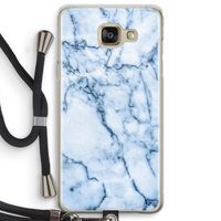 Blauw marmer: Samsung Galaxy A5 (2016) Transparant Hoesje met koord
