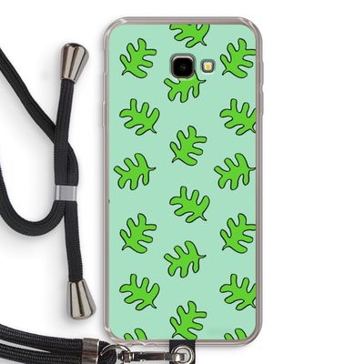 Groene blaadjes: Samsung Galaxy J4 Plus Transparant Hoesje met koord