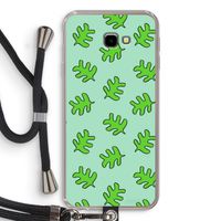 Groene blaadjes: Samsung Galaxy J4 Plus Transparant Hoesje met koord