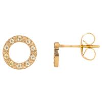 iXXXi Oorbellen Circle Stone 10 mm Goud