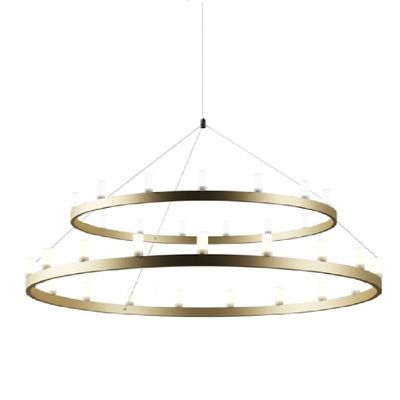 FontanaArte - Chandelier XXL hoogwaardig metaal Hanglamp goud wit