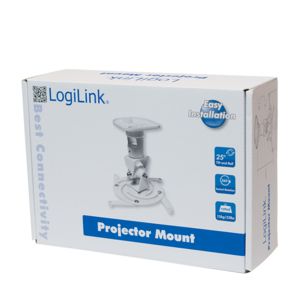 LogiLink BP0003 Beamer-plafondbeugel Kantelbaar, Draaibaar Afstand vloer-plafond (max.): 22 cm Wit