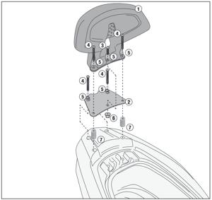 GIVI Rugsteun Passagier, Rugsteunen scooter, TB2120A