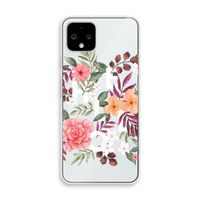Hello in flowers: Pixel 4 Transparant Hoesje