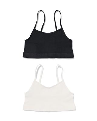 HEMA Kindertops naadloos rib - 2 stuks wit (wit)