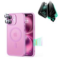 iPhone 16 Classic Hybrid Magnetic Case (Camera Control) & Privacy Screen Protector Bundle - Frosted Pink