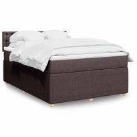 Boxspring met matras stof donkerbruin 140x190 cm