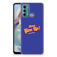 Motorola Moto G60 | Siliconen hoesje | met naam Never Give Up