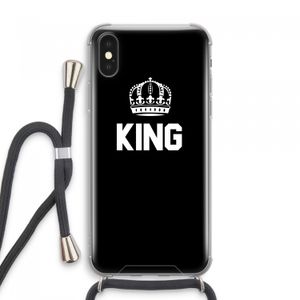 King zwart: iPhone XS Max Transparant Hoesje met koord
