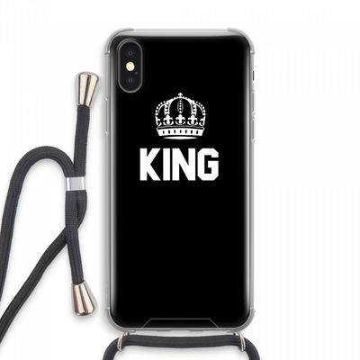King zwart: iPhone XS Max Transparant Hoesje met koord