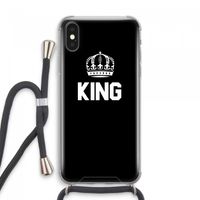 King zwart: iPhone XS Max Transparant Hoesje met koord