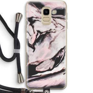 Roze stroom: Samsung Galaxy J6 (2018) Transparant Hoesje met koord